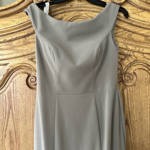 Azazie Grey Jersey Material Floor Length Dress - Picture 2 of 6